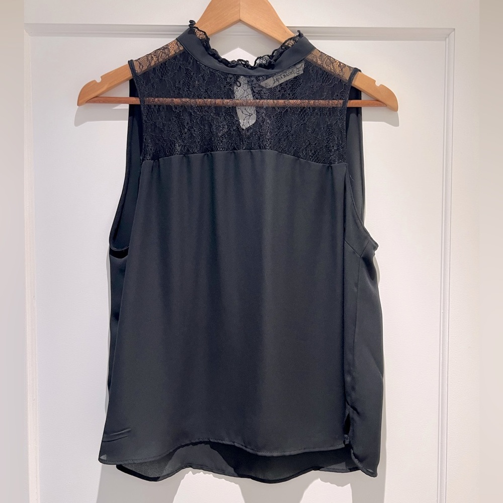 ZARA Basics Sheer Black Sleeveless Blouse